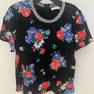 Tory Burch floral embellished t-shirt NWT
